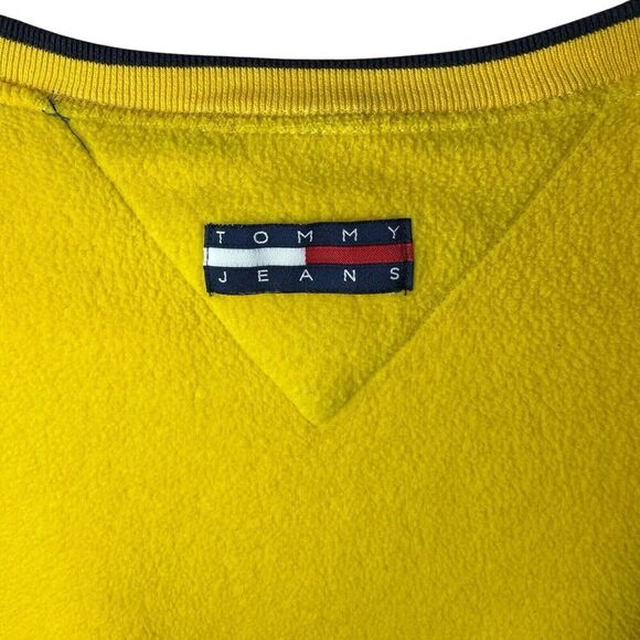 Tommy Hilfiger 2001 Men’s XL Yellow Fleece Pullover Sweater Y2K Preppy - Picture 4 of 8